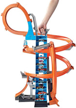 Load image into Gallery viewer, Hot Wheels Sky Crash Tower Track Set, 2.5+ ft / 83 cm High with Motorized Booster, Orange Track &amp; 1 Vehicle