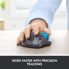 Load image into Gallery viewer, Logitech M570 Wireless Trackball Mouse – Ergonomic Design with Sculpted Right-Hand Shape, Compatible with Apple Mac and Microsoft Windows Computers, USB Unifying Receiver, Dark Gray