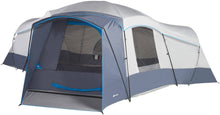 Load image into Gallery viewer, Spacious Family Sized 16-Person Weather Resistant Ozark Trail 23.5' x 18.5' Cabin Camping Tent, Gray and Blue