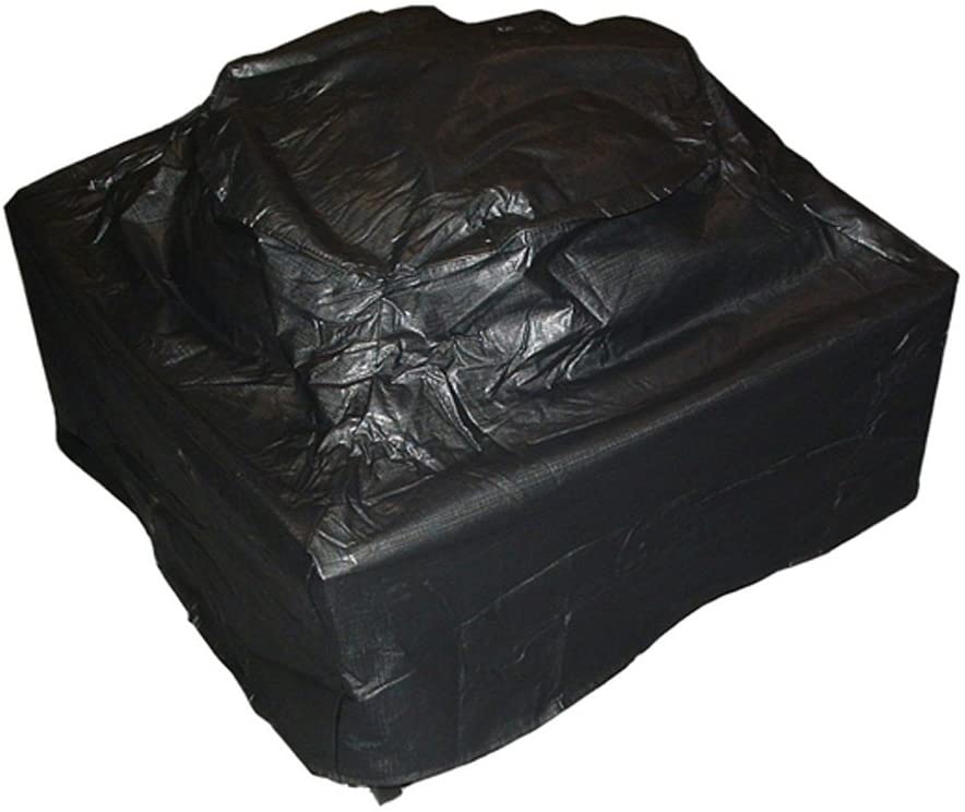 Fire Sense Outdoor Square Fire Pit Vinyl Cover | 38” x 38” | Heavy Duty 10 Gauge Felt Lined Black Vinyl | Waterproof | Weather Resistant | With Zipper and Fabric Ties | Ideal for Gas, Propane