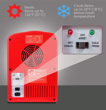 Load image into Gallery viewer, Coca-Cola KWC4 KWC-4 4 Liter/6 Can Portable Fridge/Mini Cooler for Food, Beverages, Home, Office, Dorm, Car, Boat-AC/DC Plugs Included, 4.2 Quarts, Red/White