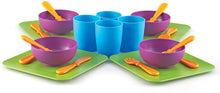 Load image into Gallery viewer, Learning Resources New Sprouts Serve It! Dish Set, Early Social Interactions, 24 Piece, Ages 2+,Multicolor,7 L x 7 W in