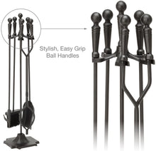 Load image into Gallery viewer, Uniflame 5-Piece Fireset with Ball Handles, Black