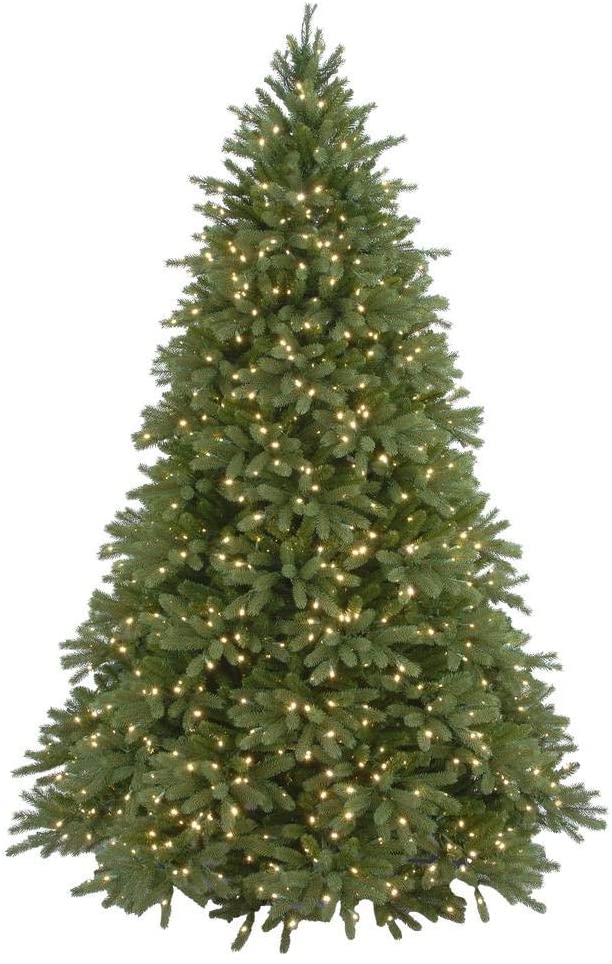 Home Accents Holiday 7.5 ft Feel Real Jersey Fraser Fir Pre-Lit Artificial Christmas Tree with 1250 Mini White Lights
