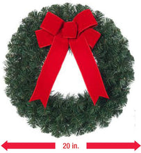 Load image into Gallery viewer, Home Accents Lightweight, Versatile Holiday 20 in. Unlit Artificial Christmas Wreath with Red Velvet Bow (Set of 6)