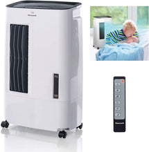 Load image into Gallery viewer, Honeywell CS071AE Quiet, Low Energy, Compact Portable Evaporative Cooler with Fan &amp; Humidifier, Carbon Dust Filter &amp; Remote Control, White
