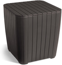 Load image into Gallery viewer, Keter Resin Luzon Outdoor Table with Extra Hidden Storage for Cushions and Patio Decor, Matte Brown