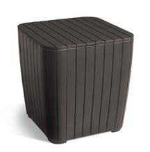 Load image into Gallery viewer, Keter Luzon Patio Side Coffee Table Outdoor Furniture Durable Resin Plastic Matte Wood Look, Brown