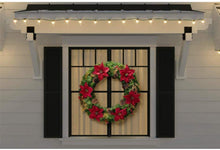 Load image into Gallery viewer, Home Accents Holiday 36 in. Burgundy Poinsettia Pine Wreath with Berries, Gold Glitter Cedar and Pinecones