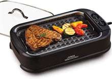 Load image into Gallery viewer, Power XL Smokeless Electric Indoor Removable Grill and Griddle Plates, Nonstick Cooking Surfaces, Glass Lid, 1500 Watt, 21X 15.4X 8.1, black