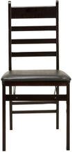 Load image into Gallery viewer, Cosco Wood Folding Chair with vinyl seat &amp; Ladder Back, 2 pack, Espresso