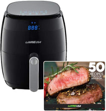 Load image into Gallery viewer, GoWISE USA GW22821-S 1500 Watt 5 Quart Digital Touchscreen Countertop Air Fryer with 8 Preset, Black