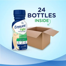 Load image into Gallery viewer, Ensure Light Nutrition Shake, 12g of high-quality protein, 0g Sugar, 2g Fat, Vanilla, 8 fl oz, 24 Count