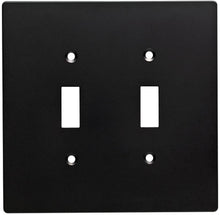 Load image into Gallery viewer, Hampton Bay Subway Tile Double Toggle Switch Wall Plate Flat - Black
