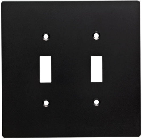 Hampton Bay Subway Tile Double Toggle Switch Wall Plate Flat - Black