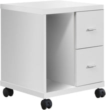 Load image into Gallery viewer, Monarch Specialties I 7057 Natural Reclaimed-Look 2 Drawer Computer Stand On Castors