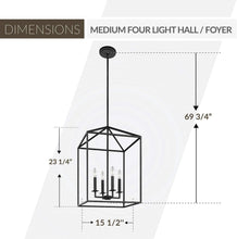 Load image into Gallery viewer, Sea Gull Lighting 5115004-839 Perryton Medium Four-Light Hall/Foyer Hanging Modern Fixture, Blacksmith Finish