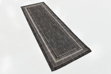 Load image into Gallery viewer, Unique Loom Outdoor Border Collection Striped Moroccan Transitional Indoor and Outdoor Flatweave Beige Area Rug (7' 0 x 10' 0)