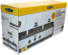 Load image into Gallery viewer, BELLA 14484 (3 x 2.5-Quart) Triple Slow Cooker with Lid Rests, Stoneware Pots, Serving Spoons and Bella Slow Cooker Recipe Book