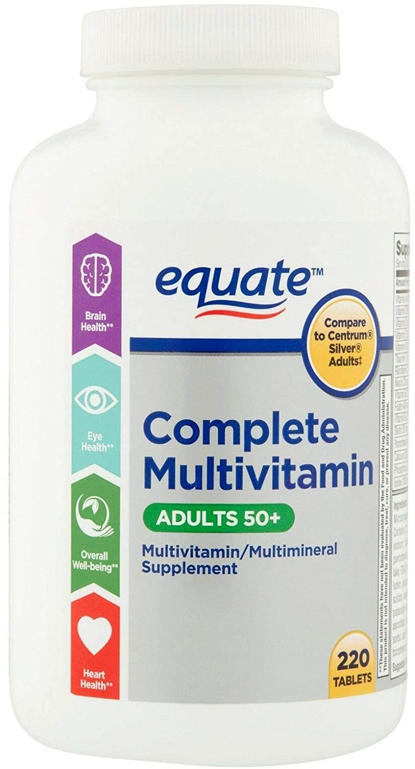 Equate Mature Complete Multivitamin with Lycopene Tablets, 220-Count Bottle