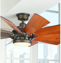 Load image into Gallery viewer, Home Decorators Collection Trudeau 60 in. LED Espresso Bronze Ceiling Fan