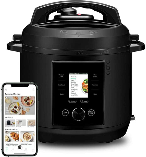 CHEF iQ World’s Smartest Multi-Functional Smart Pressure Cooker, Pairs with App Via WiFi for Meals in an Instant w/Built-In Scale & Auto Steam Release