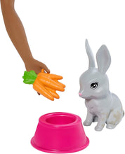 Load image into Gallery viewer, Barbie Play 'n Wash Pets Playset with Brunette Barbie Doll, 3 Color-Change Animals (A Puppy, Kitten and Bunny) and 10 Pet and Grooming Accessories, Gift for 3 to 7 Year Olds