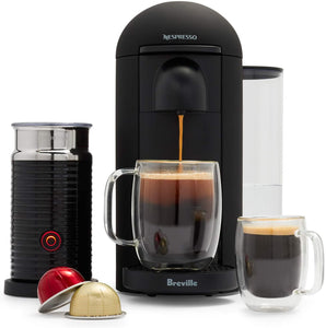 Nespresso VertuoPlus Coffee and Espresso Maker by Breville with Aeroccino, Matte Black