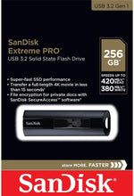 Load image into Gallery viewer, Sandisk Extreme Pro - USB Flash Drive - 256 GB - Black