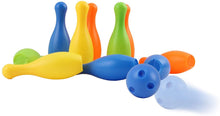 Load image into Gallery viewer, Vokodo Toy Bowling Set For Toddlers 12 Pieces Includes 10 Pins 2 Balls And Carrying Case Safe Educational Early Learning Colorful Active Play Sport Game Perfect Gift For Preschool Children Boys Girls