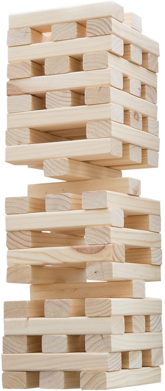 Hey! Play! Nontraditional Giant Wooden Blocks Tower Stacking Game