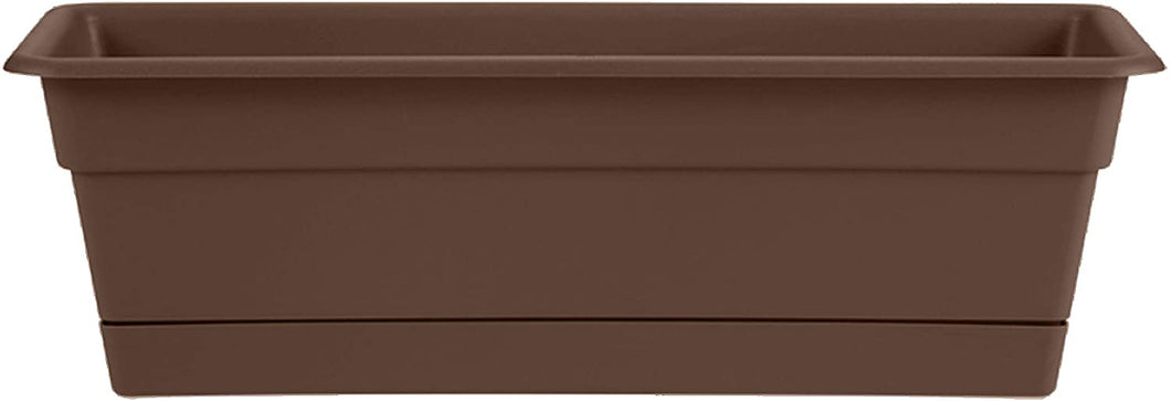 Bloem Dura Cotta Window Box Planter w/Tray, 18