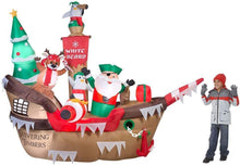 Load image into Gallery viewer, 8 Ft. Inflatable Giant Christmas Pirate Ship Scene