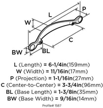 Load image into Gallery viewer, Amerock 1853569 Inspirations 3-3/4 in (96 mm) Center-to-Center Caramel Bronze Cabinet Pull