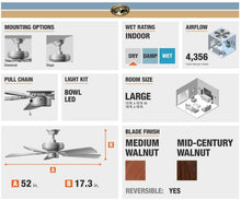 Load image into Gallery viewer, Hampton Bay Holly Springs 52 in. Oil-Rubbed Bronze LED Ceiling Fan with Light Kit Works with Google Assistant and Alexa