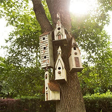 Load image into Gallery viewer, Glitzhome Hand Painted Hanging Wood Birdhouse for Garden