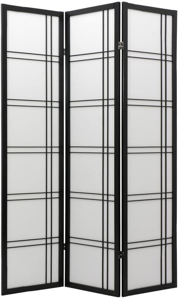 Double Cross Room Divider in Black Number of Panels: 6
