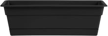 Load image into Gallery viewer, Bloem DCBT30-00 Dura Cotta Plant Window Box, 30-Inch, Black, 4 Gallon