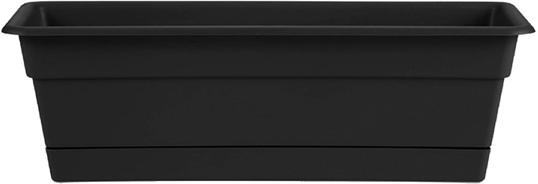 Bloem DCBT30-00 Dura Cotta Plant Window Box, 30-Inch, Black, 4 Gallon