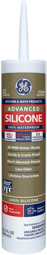 GE Sealants & Adhesives GE5040 Advanced Silicone 2 Kitchen & Bath Sealant, 10.1oz, Clear