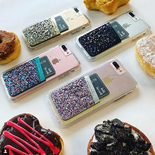 Load image into Gallery viewer, Case-Mate - Stick On Credit Card Wallet - POCKETS - Ultra-slim Card Holder - Universal fit - Apple – iPhone – Samsung – Galaxy - and more –  Black Iridescent Glitter