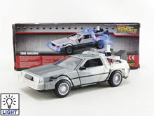 Load image into Gallery viewer, Back to The Future Part II 1:24 Time Machine Die-cast Car Light Up Feature, Toys for Kids and Adults