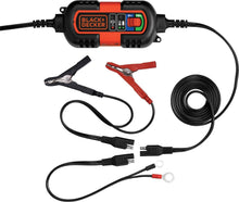 Load image into Gallery viewer, BLACK+DECKER BM3B Fully Automatic 6V/12V Battery Charger/Maintainer with Cable Clamps and O-Ring Terminals