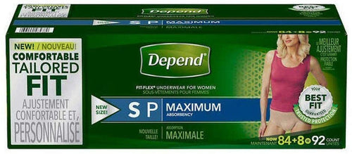 Depend Fit-Flex Small Maximum Absorbency Underwear for Women, 92 ct.