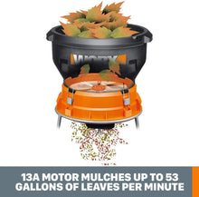 Load image into Gallery viewer, WORX WG430 13 Amp Foldable Bladeless Electric Leaf Mulcher, Red