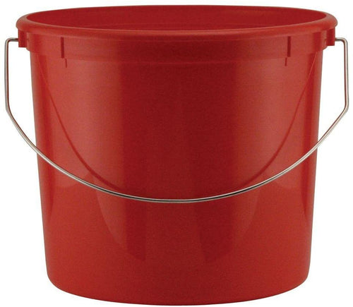 5-Qt. Red Plastic Bucket with Steel Handle (Pack of 3)