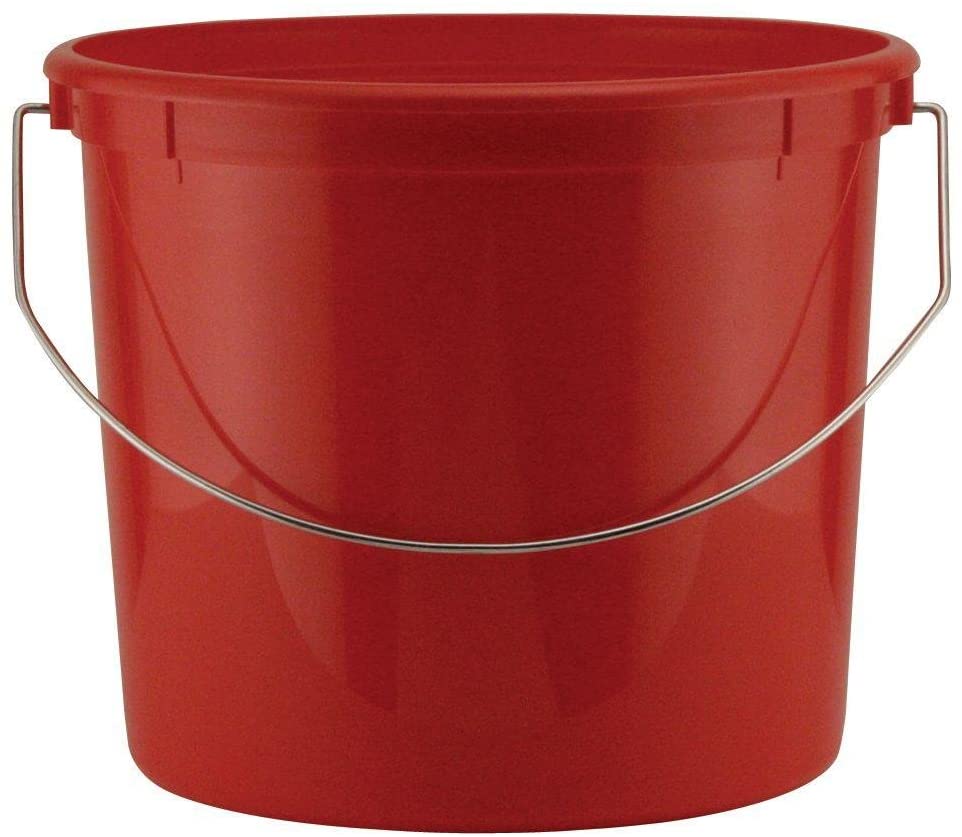 5-Qt. Red Plastic Bucket with Steel Handle (Pack of 3)