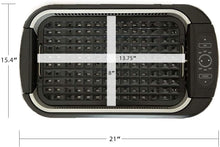 Load image into Gallery viewer, Power XL Smokeless Electric Indoor Removable Grill and Griddle Plates, Nonstick Cooking Surfaces, Glass Lid, 1500 Watt, 21X 15.4X 8.1, black