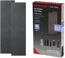Load image into Gallery viewer, Honeywell Household Odor &amp; Gas Reducing Pre-filter, 2 Pack, Black