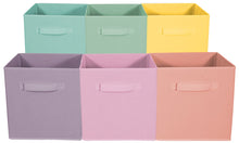 Load image into Gallery viewer, Sorbus Foldable Storage Cube Basket Bin - Great for Nursery, Playroom, Closet, Home Organization ( Pastel Multi-Color, 6 Pack)